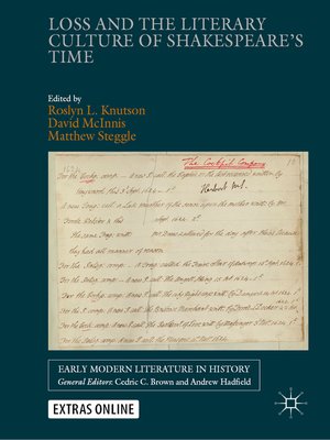 cover image of Loss and the Literary Culture of Shakespeare's Time